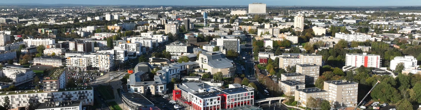 vue de la Ville d'Hérouville depuis un drône