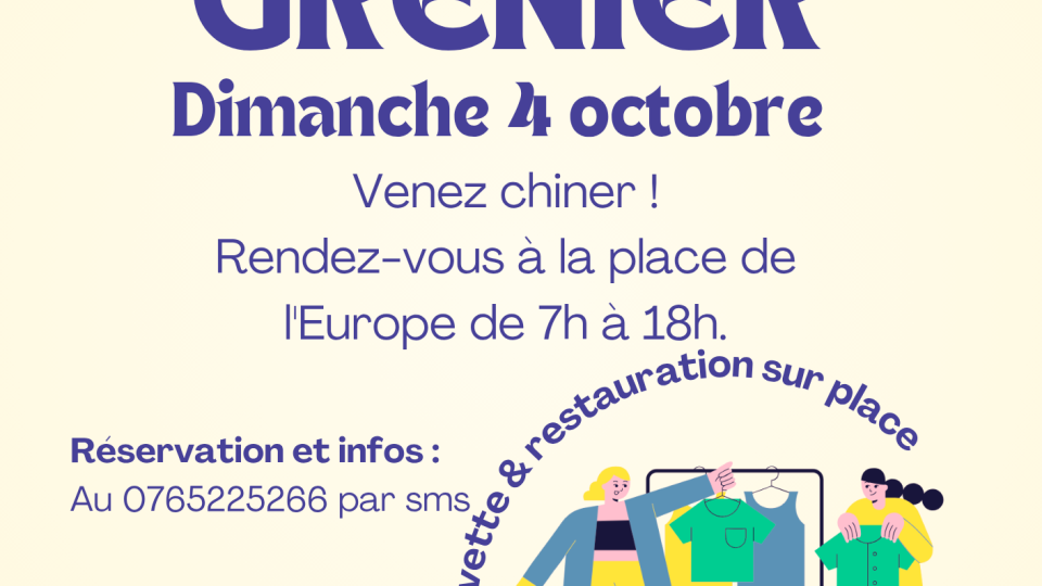 Affiche vide-grenier de l'association "Hérouville Re-cycle"
