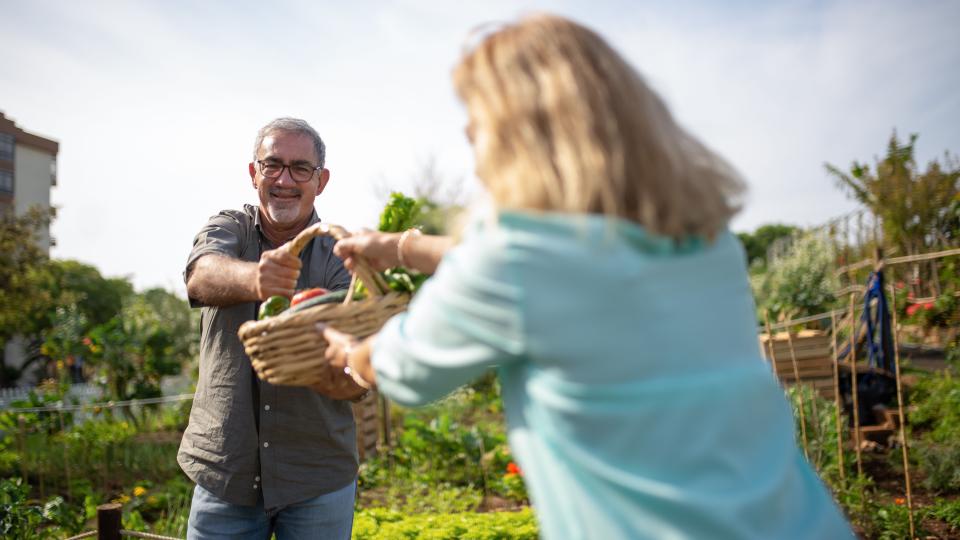 Photo de partage dans un jardin