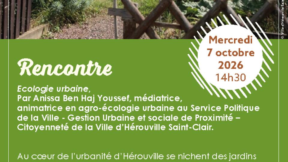 Affiche "Rencontre - Écologie urbaine"